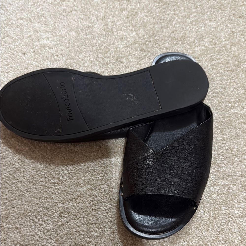 Franco Sarto Black Mules with Crisscross Straps - Picture 3 of 3